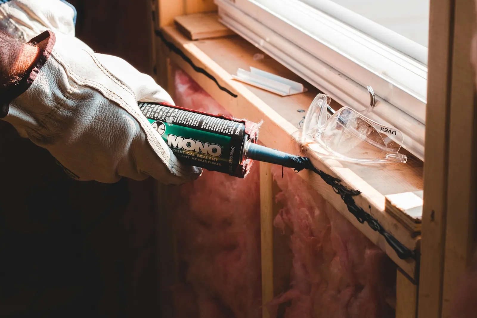 Person repairing home window
