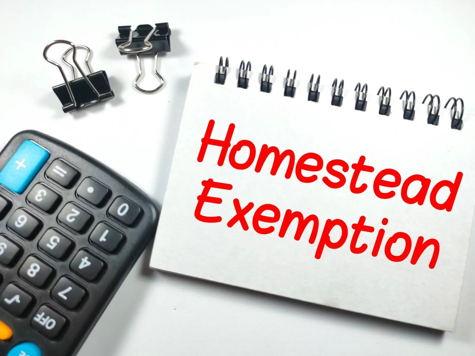 homestead exemption written on notepad